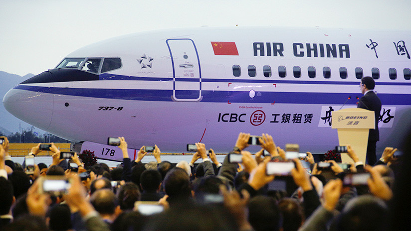La primera entrega de un aviu00f3n Boeing 737 Max 8 a Air China en Zhoushan, China, el 15 de diciembre de 2018.
