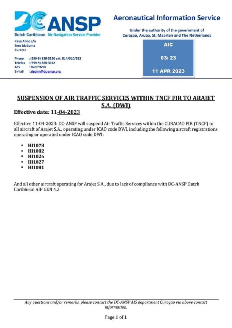 Suspension de vuelo