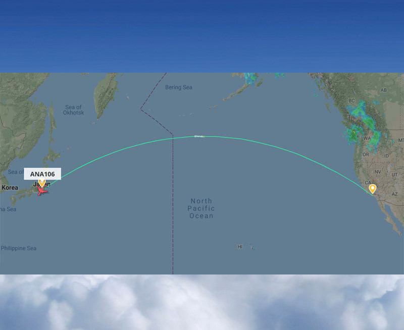 Trayectoria del vuelo de ANA