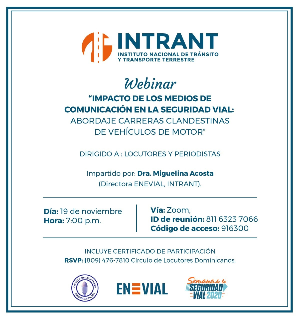 Invitacion del INTRANT
