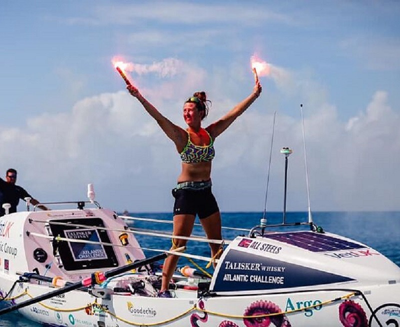Jasmine Harrison a su llegada el su00e1bado a Antigua. aaa