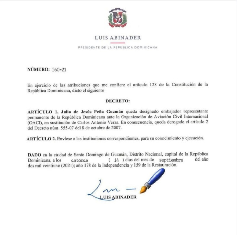 Decreto Julio Peu00f1a