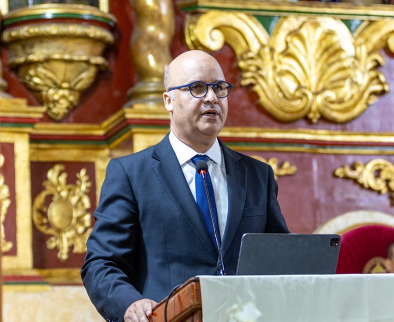 Igor Rodríguez Durán, director general del IDAC, en su discurso central durante la misa de acción de gracias, por el 70 aniversario de la creación de la institución.
